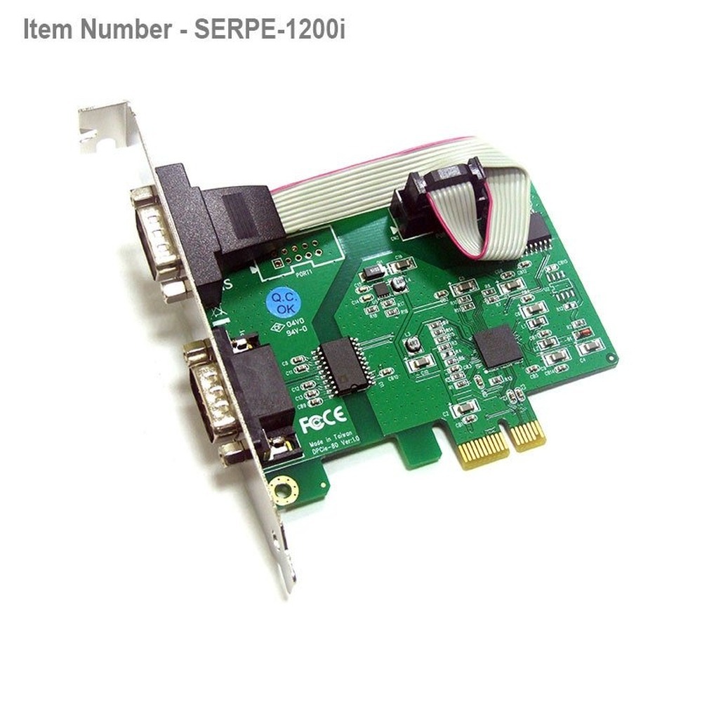 2 port Serial RS232 PCI Express PCIe card 2.5KV Isolation Protection