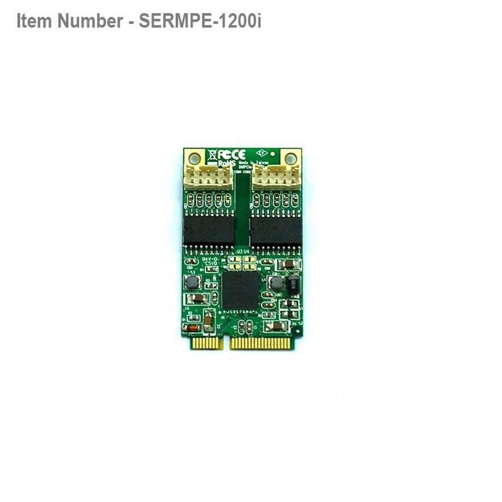 2 port RS232 Mini PCI Express mPCIe  card   2.5KV Isolation Protection