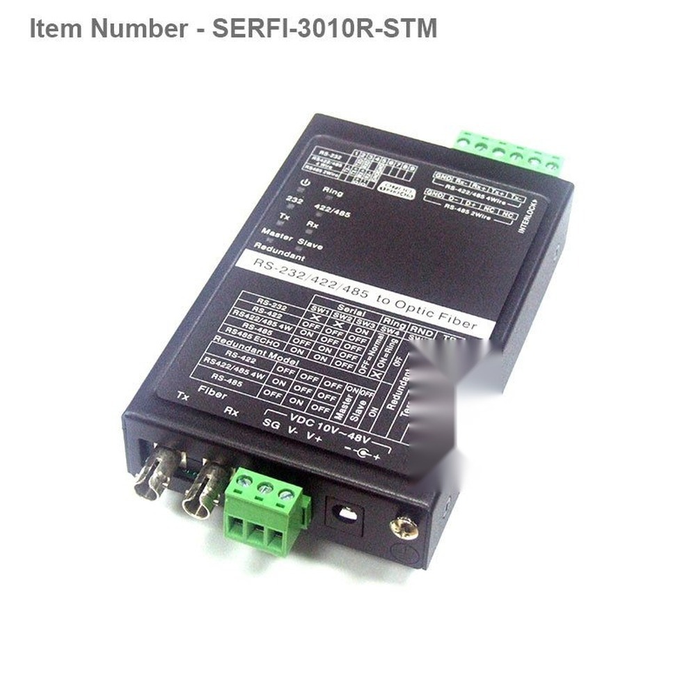 Serial to Fiber ST Multi-mode Converter ring