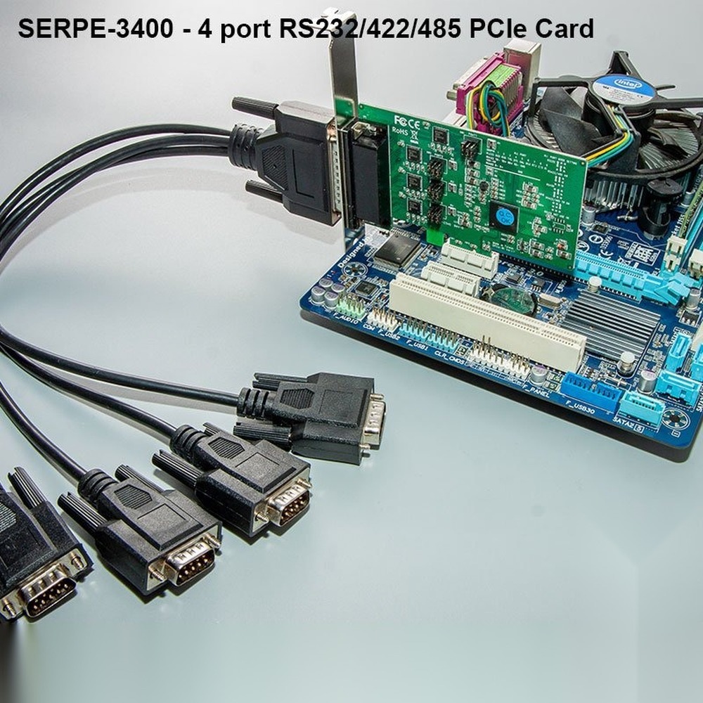 4 port High Speed RS232 RS422 RS485 PCIe Card